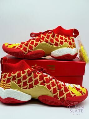 Adidas x Pharrell · PW x BYW CNY · Scarlet/Yellow/White · Size 9.5